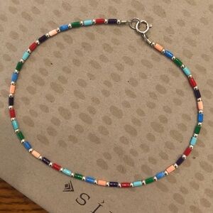 Rare Vintage Silpada Sterling Silver Multi-Color Anklet A1076